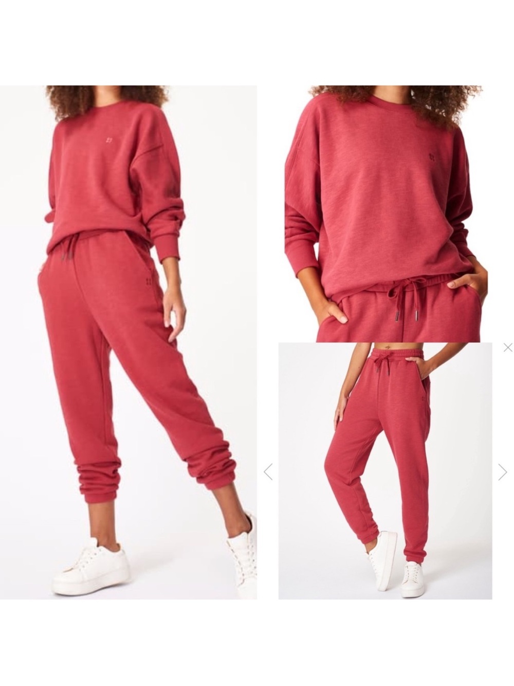 Sweaty Betty Essentials Crew Sweatshirt & Jogger Sweatpant Set in Renaissance Re